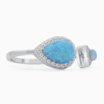 Inel reglabil argint piatra turcoaz Blue Serenity vedere frontala