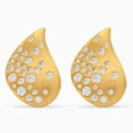 cercei argint placati aur cubic zirconia teardrop