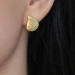 cercei argint placati aur cubic zirconia teardrop