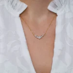 colier argint placat aur cubic zirconia grace vedere frontala