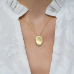 colier argint placat aur cubic zirconia Solaris vedere frontala