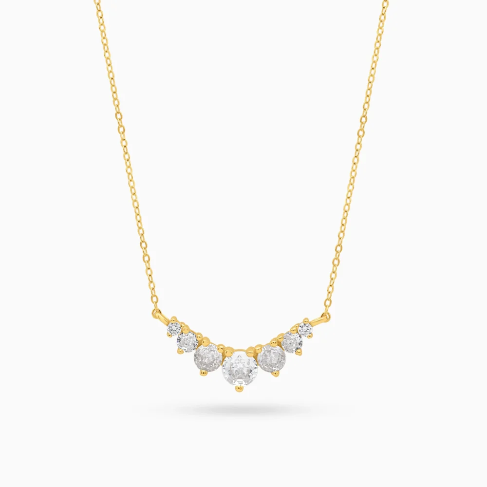 colier argint placat aur cubic zirconia grace vedere frontala