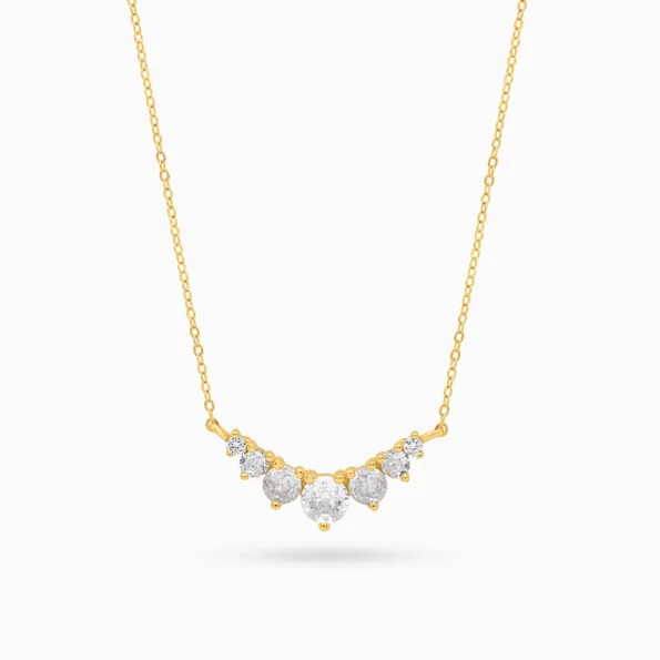 colier argint placat aur cubic zirconia grace vedere frontala