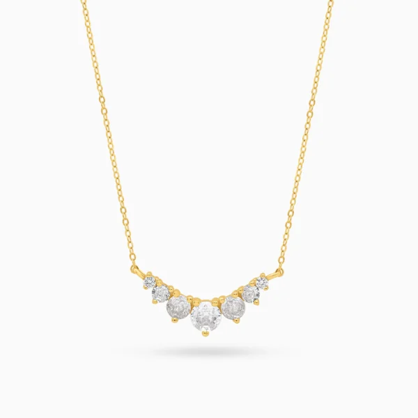 colier argint placat aur cubic zirconia grace vedere frontala