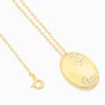 colier argint placat aur cubic zirconia Solaris vedere frontala