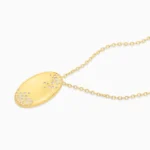 colier argint placat aur cubic zirconia Solaris vedere frontala