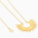 colier argint placat aur cubic zirconia soleil vedere frontala