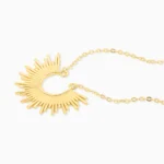 colier argint placat aur cubic zirconia soleil vedere frontala