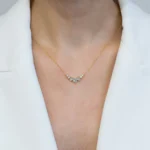 colier argint placat aur cubic zirconia grace vedere frontala