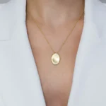 colier argint placat aur cubic zirconia Solaris vedere frontala