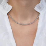 colier tennis argint placat aur cubic zirconia desire vedere frontala
