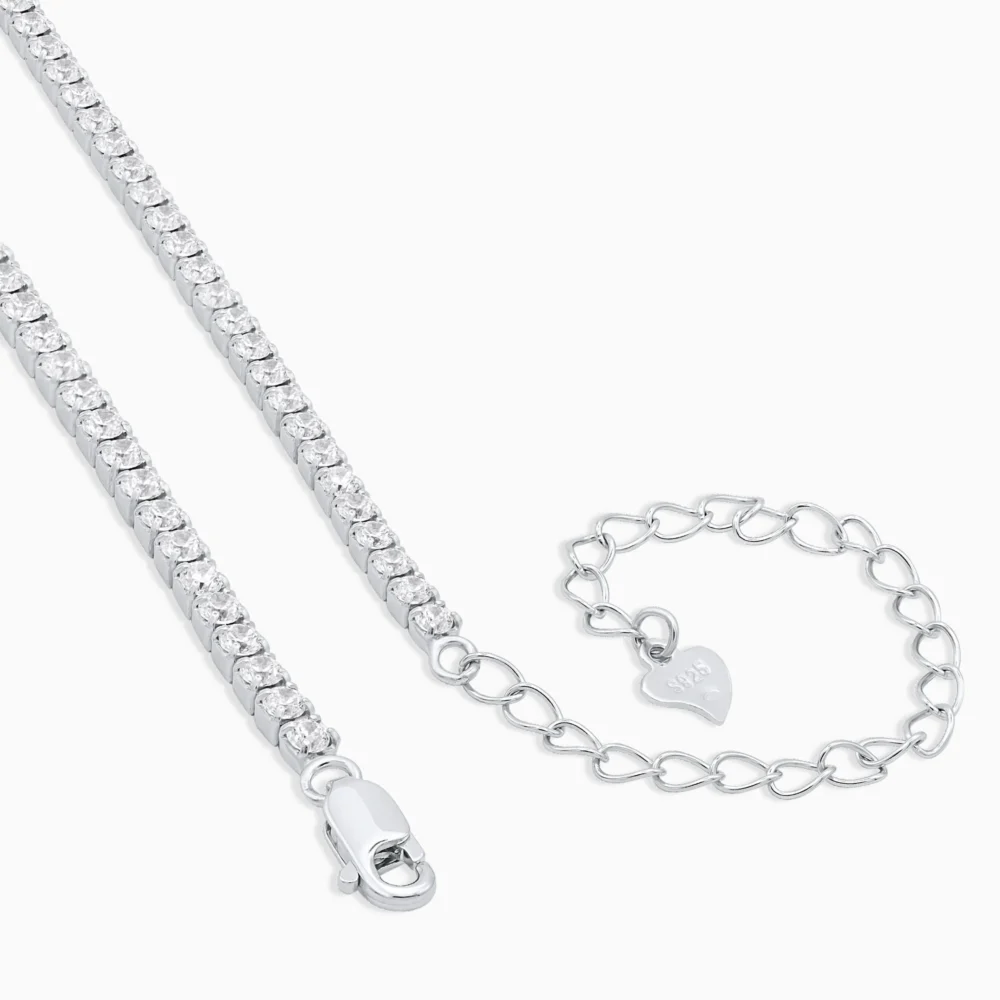 colier tennis argint placat aur cubic zirconia desire detaliu inchidere