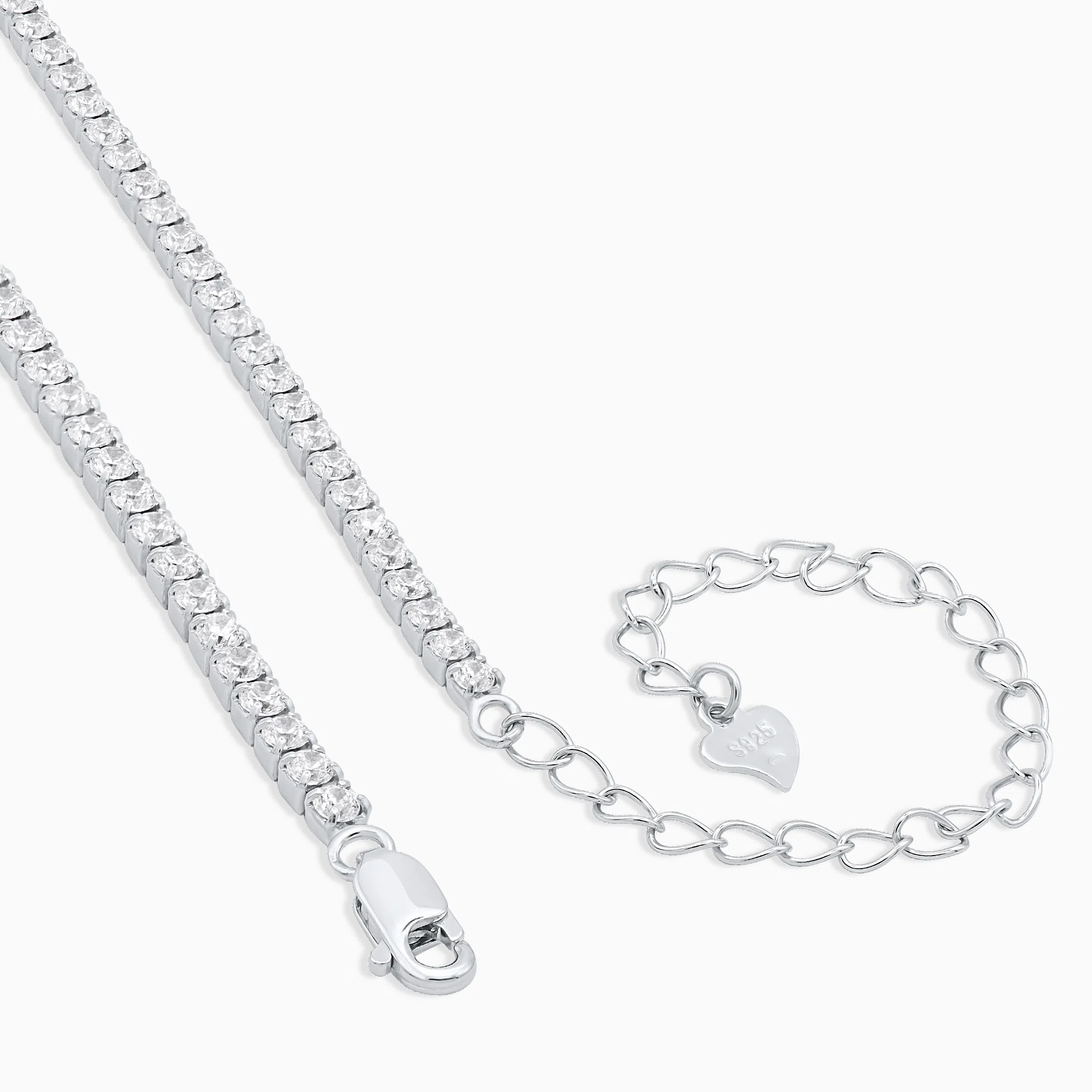 colier tennis argint placat aur cubic zirconia desire detaliu inchidere colier tennis argint placat aur cubic zirconia desire detaliu inchidere