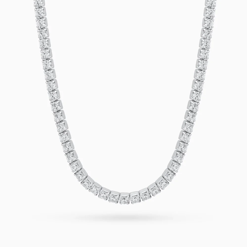 colier tennis argint placat aur cubic zirconia desire vedere frontala