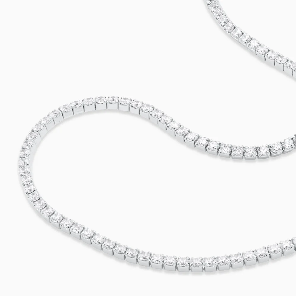 colier tennis argint placat aur cubic zirconia desire vedere laterala