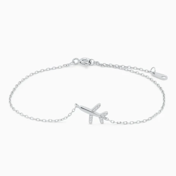 Bratara argint charm avion travel spirit