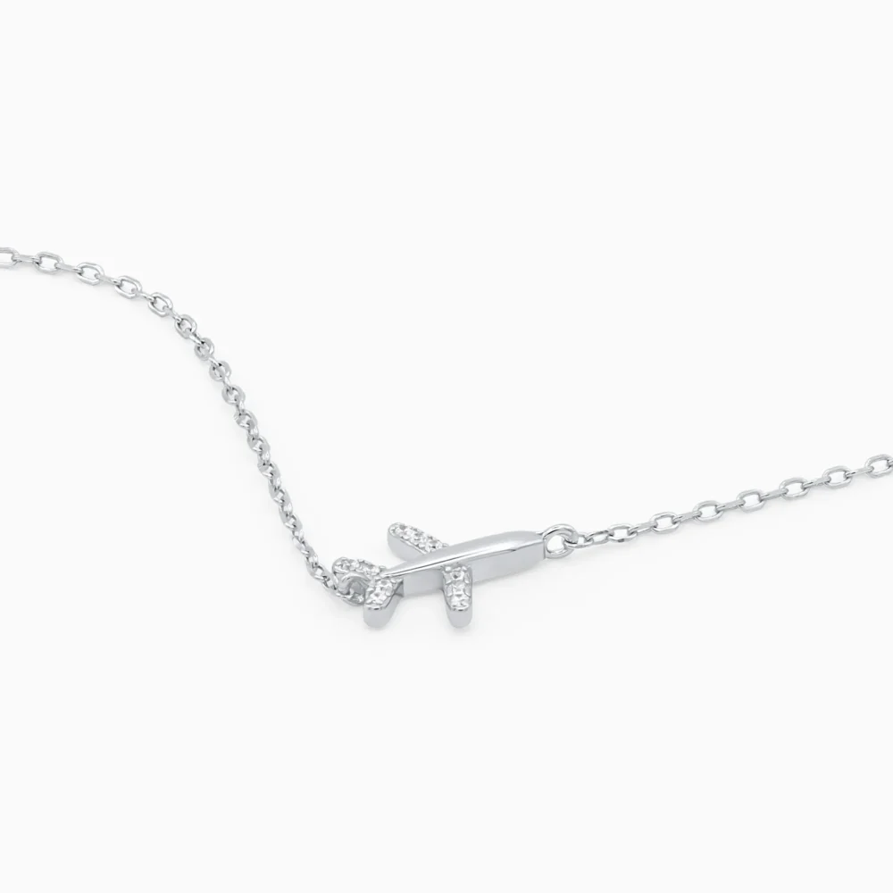 Bratara argint charm avion travel spirit detaliu