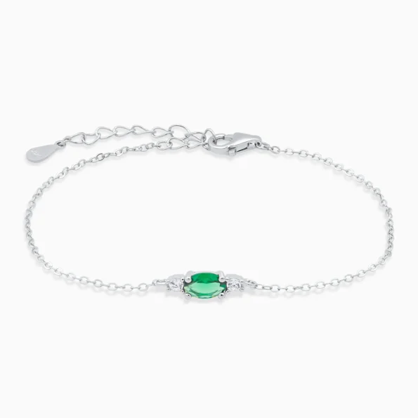 Bratara argint piatra zirconia verde green whisper