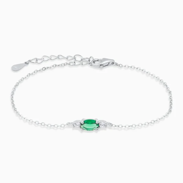 Bratara argint piatra zirconia verde green whisper