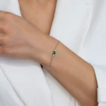 Bratara argint piatra zirconia verde green whisper