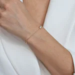 Bratara argint placata aur charm pisica golden cat charm