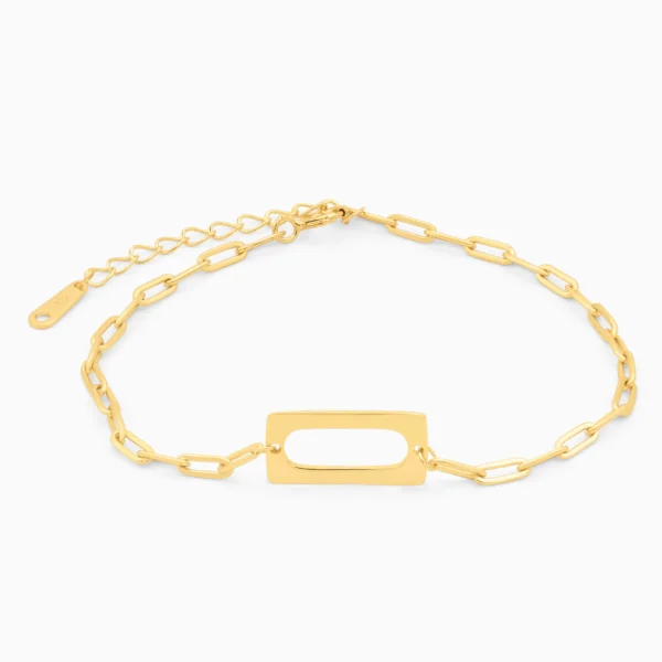 Bratara eleganta argint placata aur modern outline