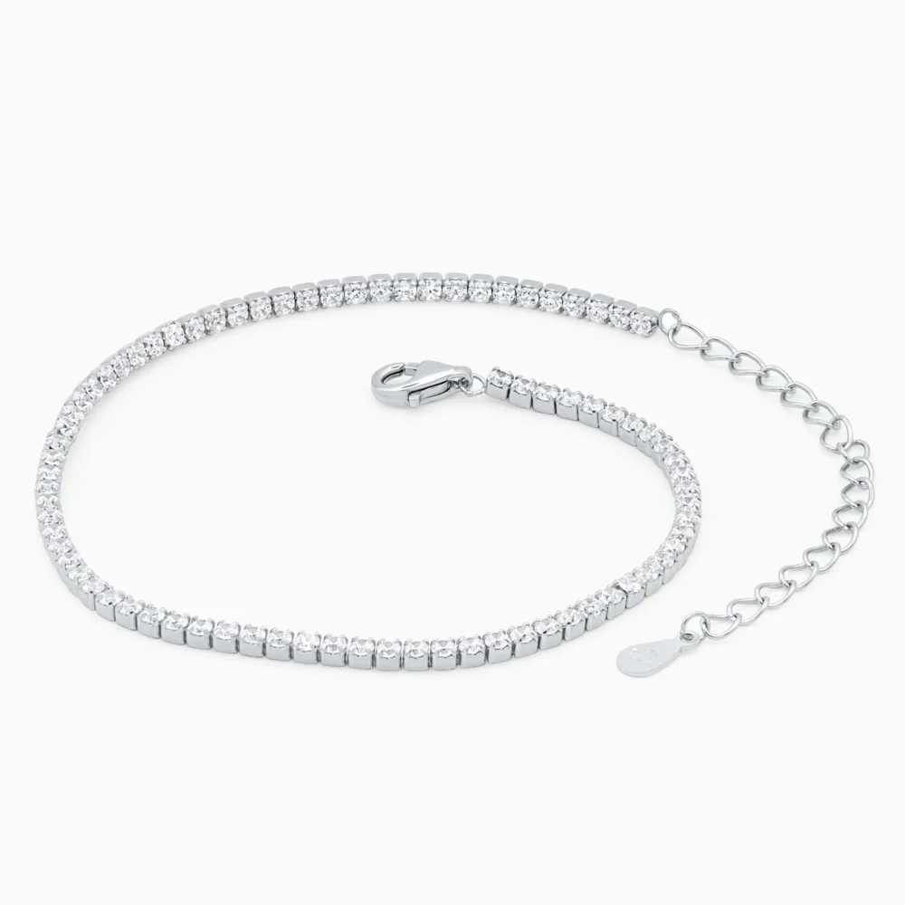 Brățară tennis subțire din argint cu pietre cubic zirconia – Elegant Line, 2 mm