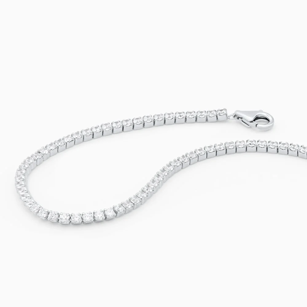 Bratara tennis argint pietre zirconia elegant line 2 mm detaliu