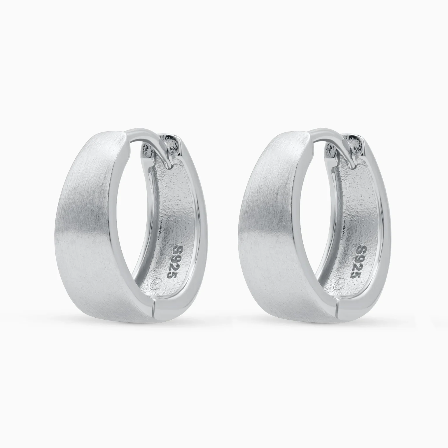 Cercei argint design minimalist minimal hoops