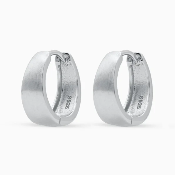 Cercei argint design minimalist minimal hoops