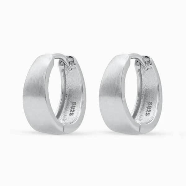 Cercei argint design minimalist minimal hoops