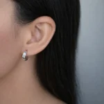 Cercei argint design minimalist minimal hoops