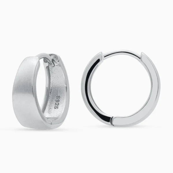 Cercei argint design minimalist minimal hoops vedere laterala