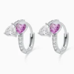 Cercei argint inimioare pietre zirconia roz love spark