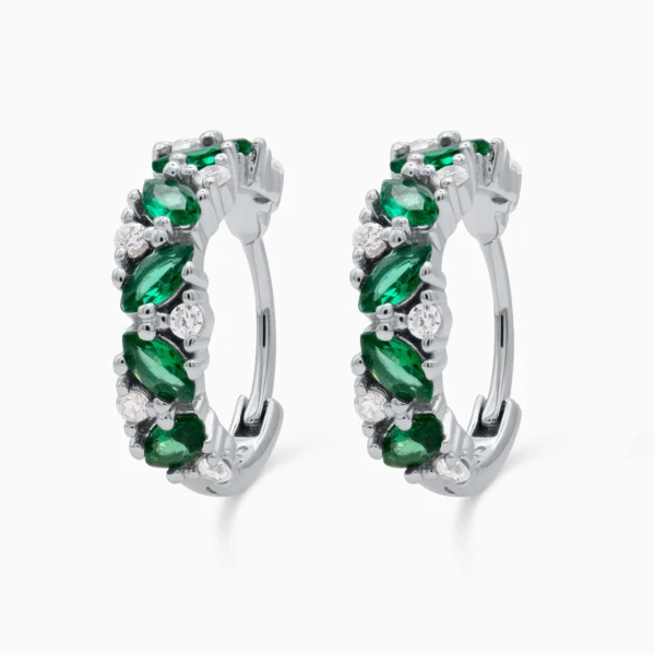 Cercei argint pietre verzi tip smarald forest light