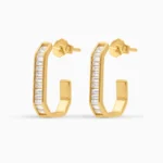 Cercei argint placat aur Structured Shine