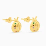 Cercei buburuza argint placat aur pietre zirconia colorate Lucky Ladybug