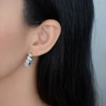 Cercei half hoop argint zirconia Crystal Arc