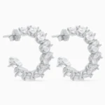 Cercei half hoop argint zirconia Crystal Arc