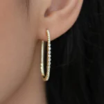 Cercei ovali argint placat aur aurelia loop