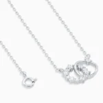 Colier argint cercuri minimaliste zirconia pure connection vedere frontala