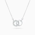 Colier argint cercuri minimaliste zirconia pure connection vedere frontala