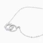 Colier argint cercuri minimaliste zirconia pure connection vedere frontala