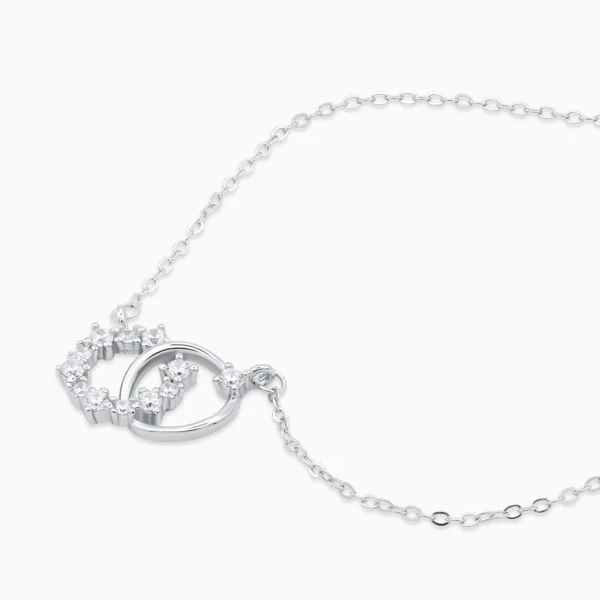 Colier argint cercuri minimaliste zirconia pure connection vedere laterala