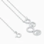 Colier argint cercuri suprapuse zirconia infinite circles vedere frontala