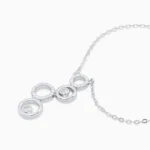 Colier argint cercuri suprapuse zirconia infinite circles vedere frontala