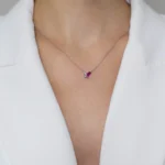 Set brățară și colier din argint cu pietre roz – Blossom Touch