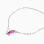Set brățară și colier din argint cu pietre roz – Blossom Touch