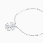 Colier argint pandantiv floare pietre zirconia crystal bloom vedere frontala