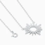 Colier elegant argint cerc soare sun whisper vedere frontala